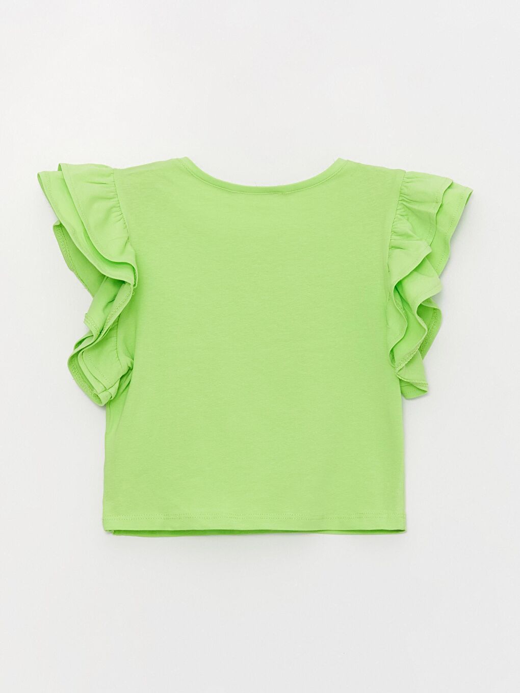 Yeşil Kız Çocuk Çiçekli Favorite Baskılı Tişört-1