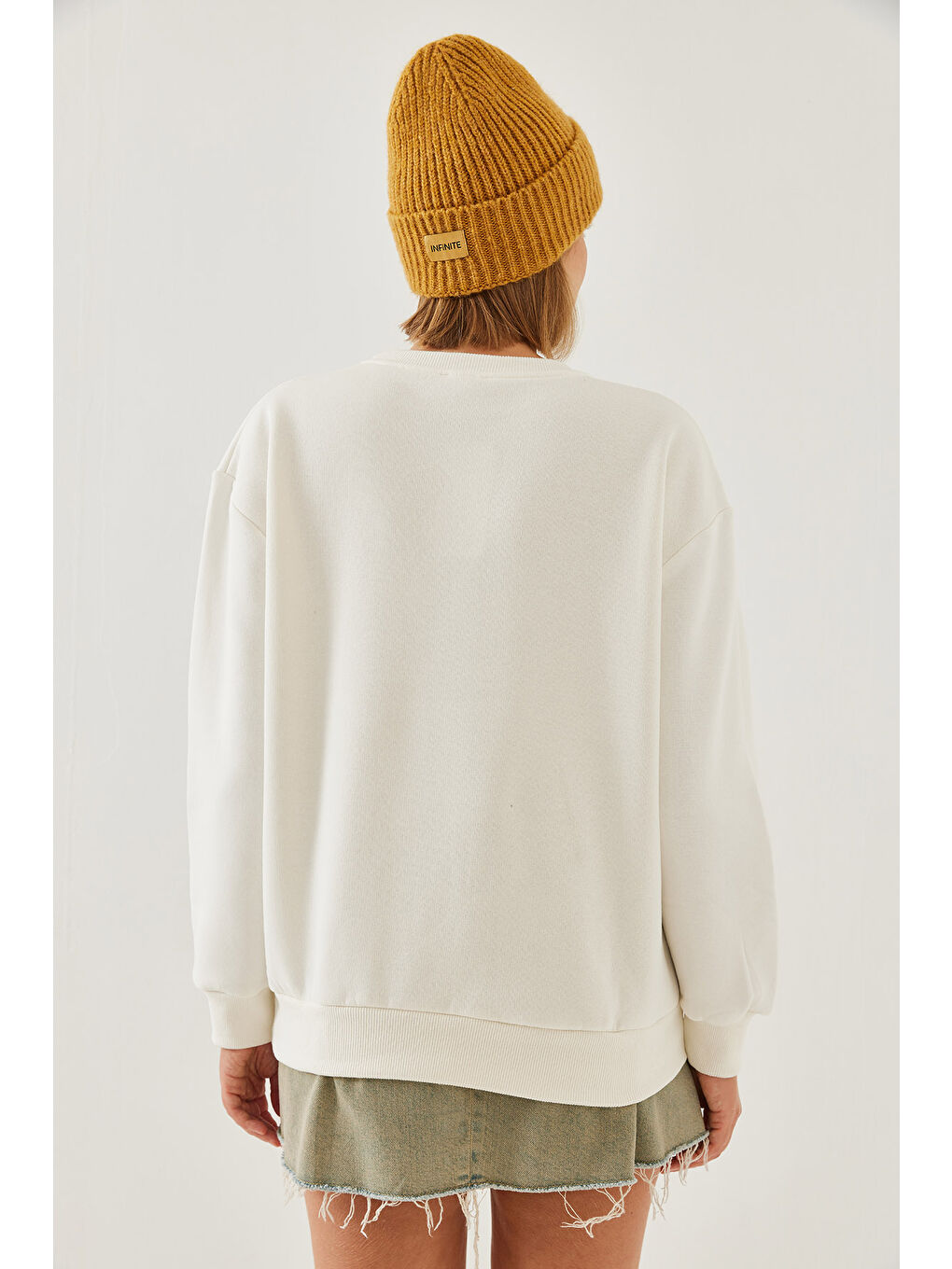 SHADE Ekru Kadın Üç İplik Şardonlu Renkli Kalp Baskılı Sweatshirt Mbhs - 1