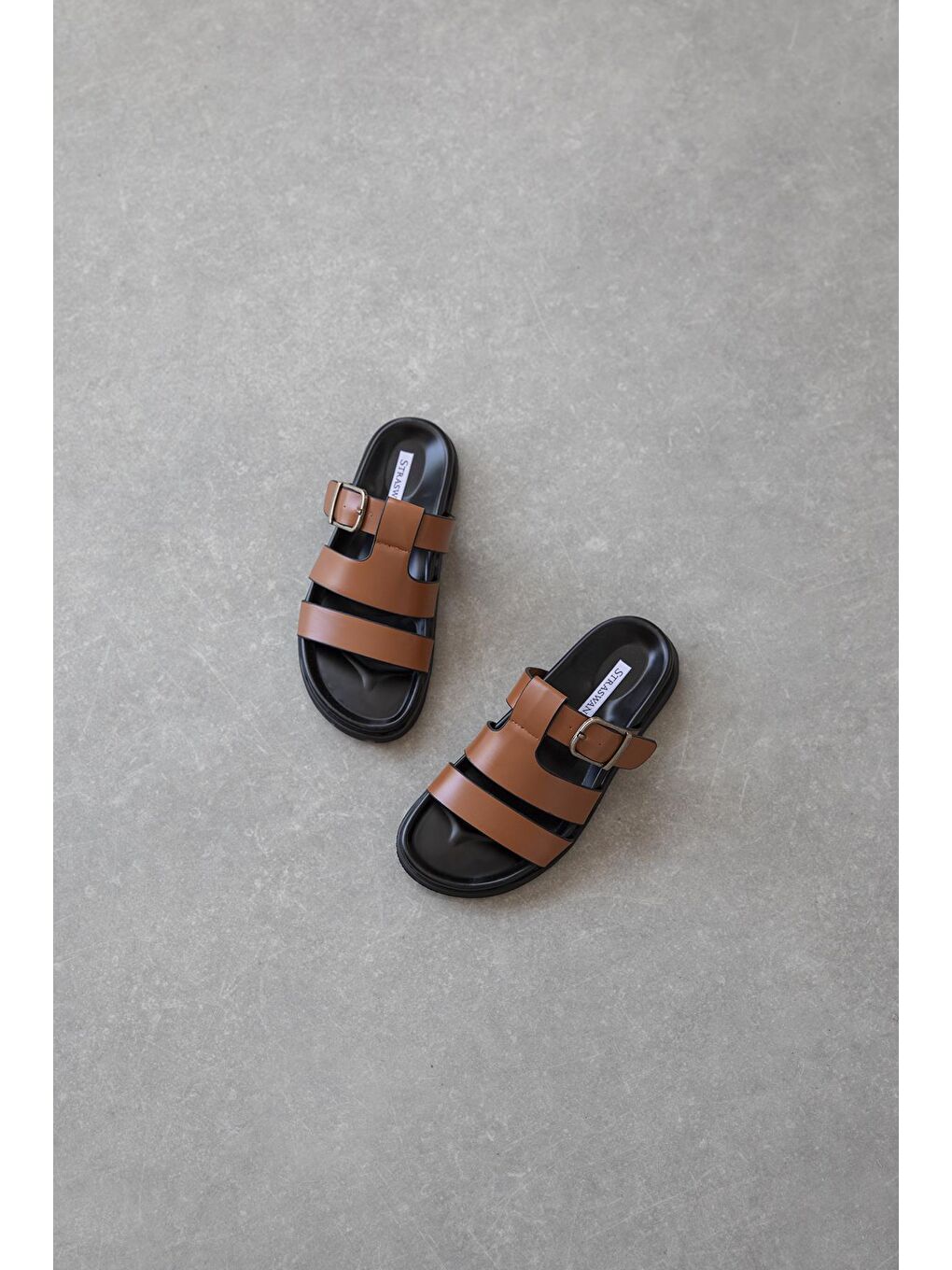 Kahverengi Toff Kadın Toka Detay Günlük Konfor Terlik Taba