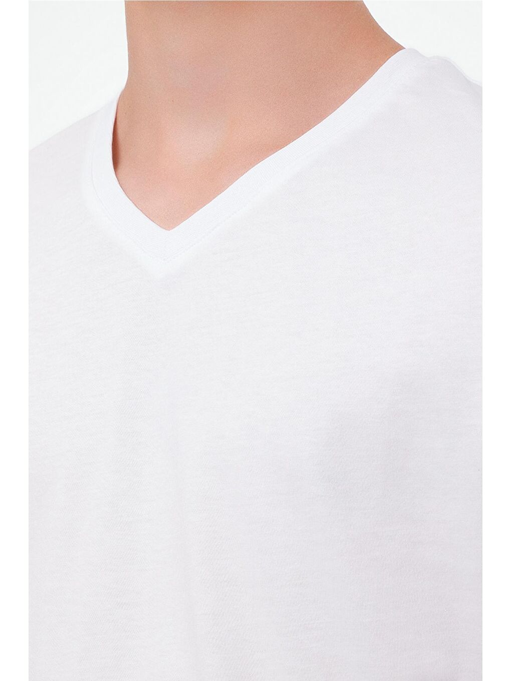 MB SN221 T SHIRT 4PR Beyaz Erkek Kısa Kol Tişört-3