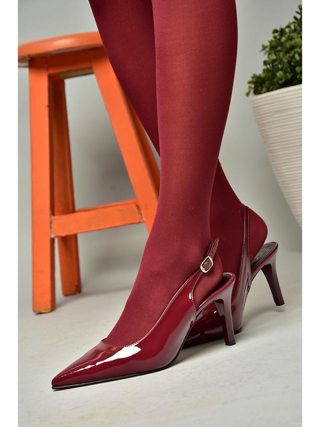 S6540717 Bordo Kadın Topuklu Ayakkabı-4