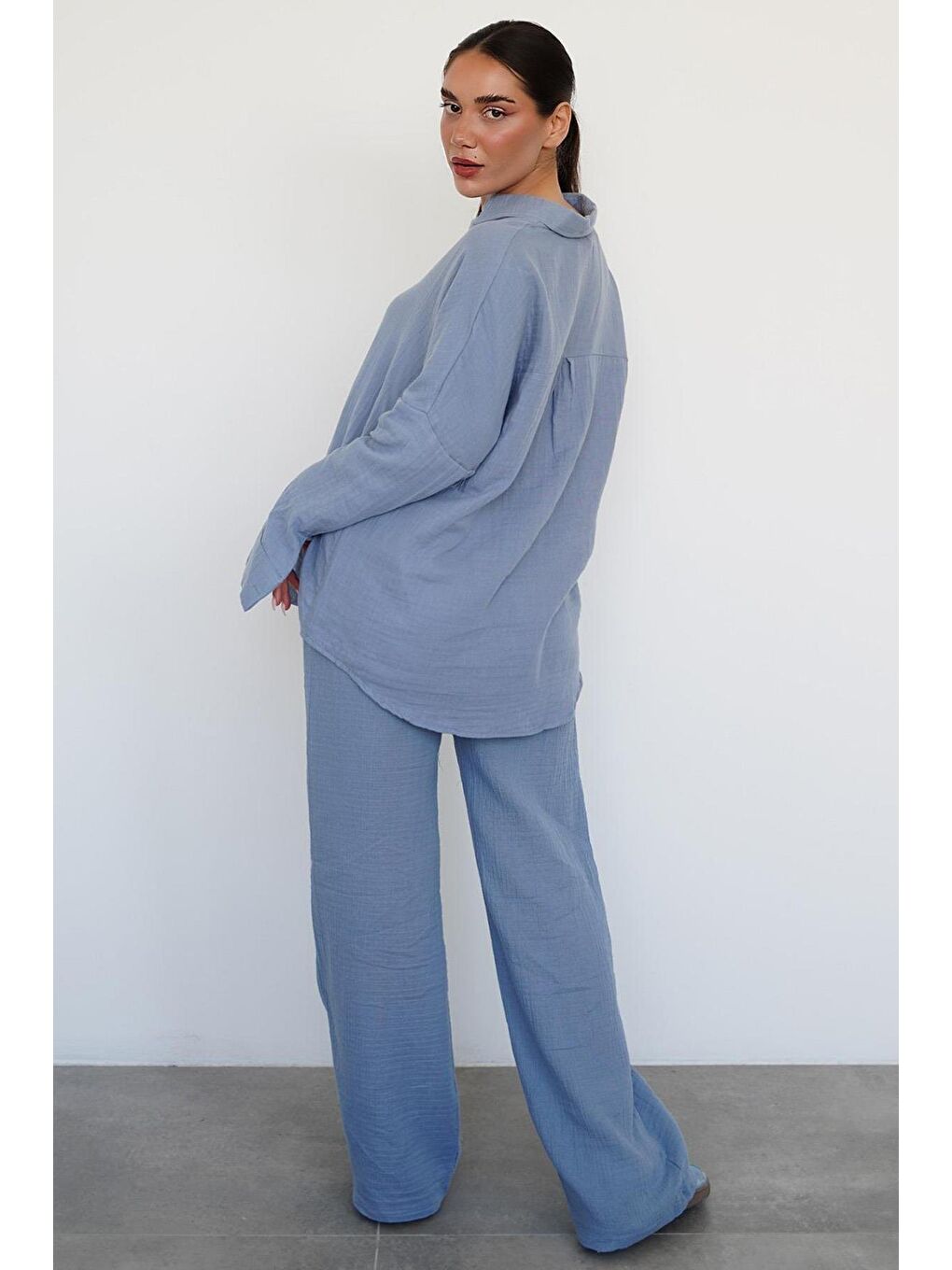 Mavi Basic Kadın Gömlek Pantolon Takım Mg2461-1