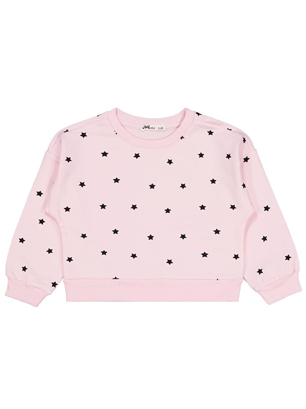 Pembe Girls Yıldız Baskılı 2-5 Yaş Sweatshirt - Pudra 3-4 Yaş