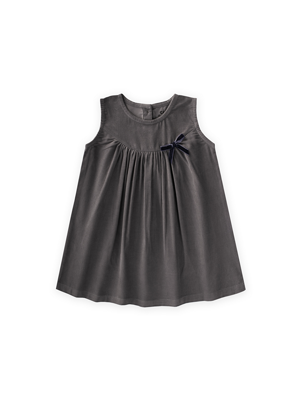 Kadife Jile Elbise 0-7 Yaş Gri
