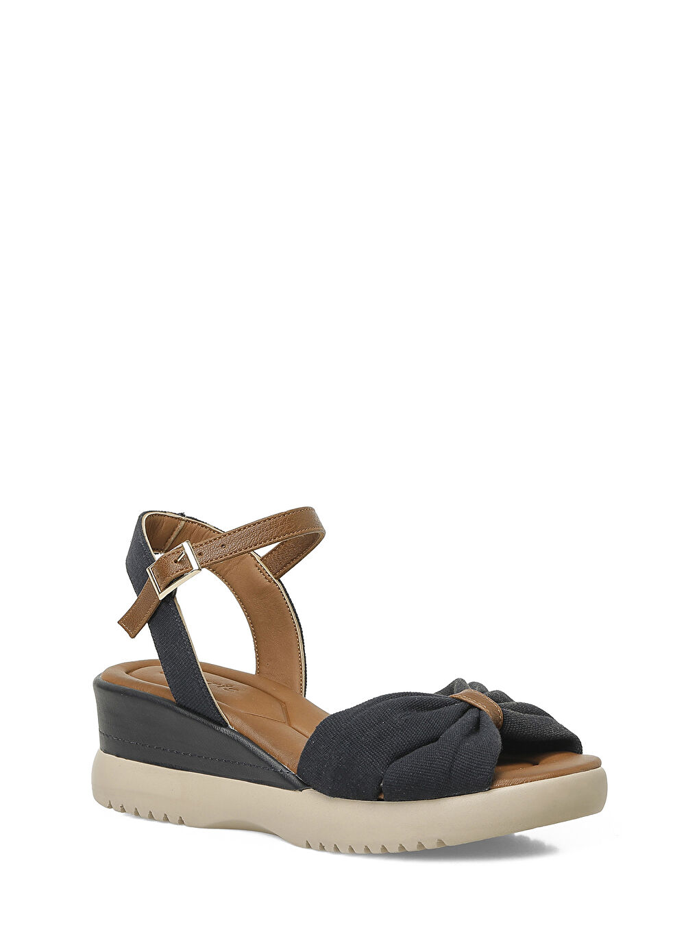 327558.Z Lacivert Kadın Dolgu Topuk Sandalet-1