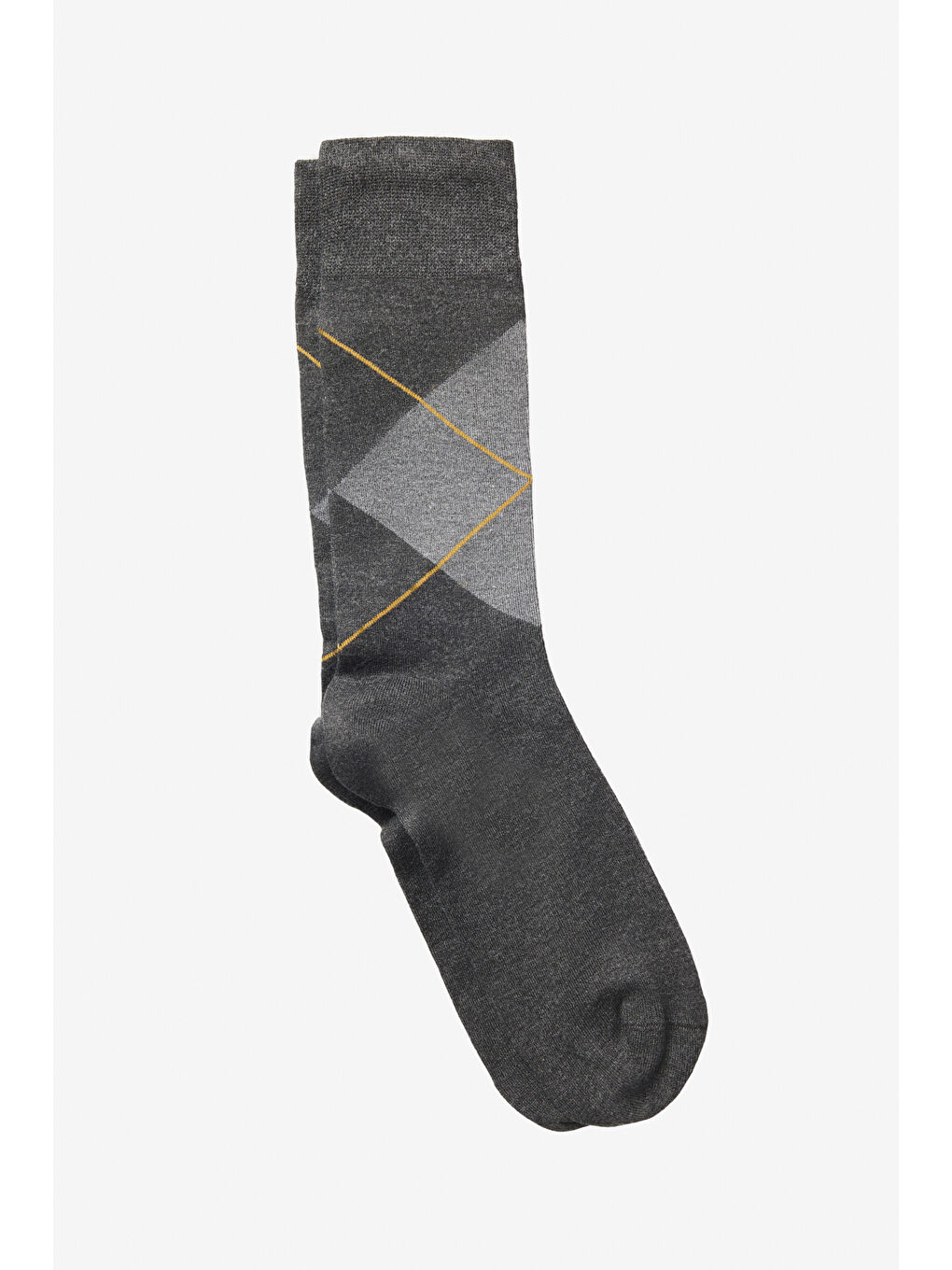 Erkek Antrasit-Gri Desenli Bambulu Soket Çorap