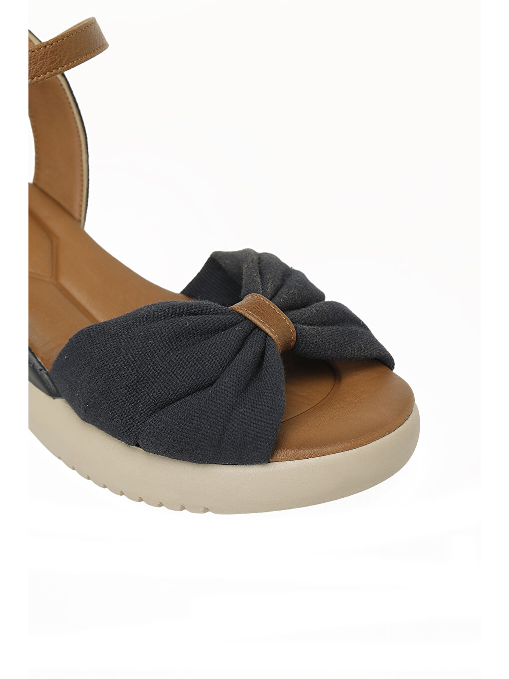 327558.Z Lacivert Kadın Dolgu Topuk Sandalet-6