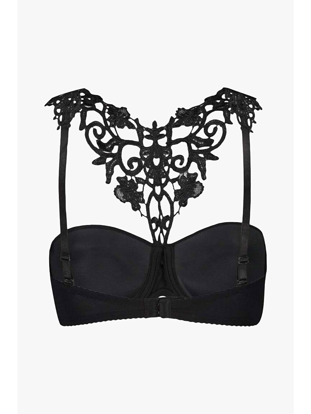 Siyah Aksesuarlı Straplez Sütyen-1