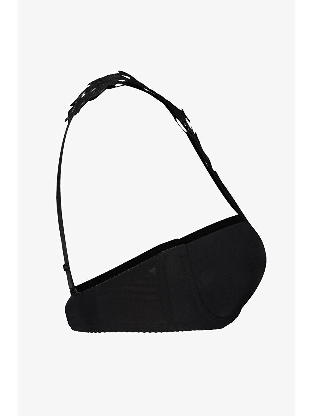 Siyah Aksesuarlı Straplez Sütyen-2