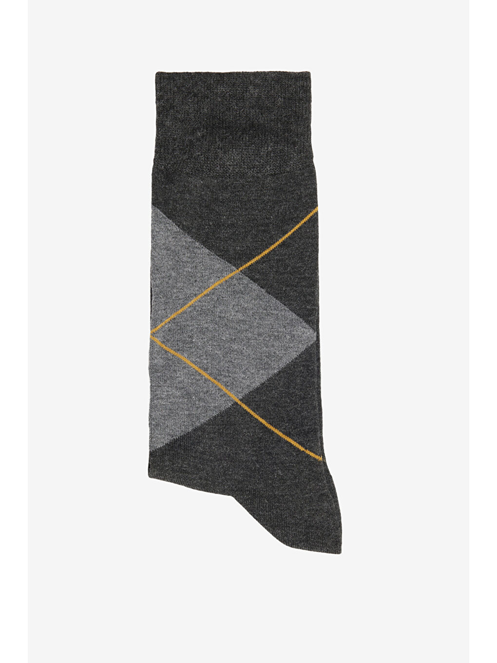 Erkek Antrasit-Gri Desenli Bambulu Soket Çorap-1