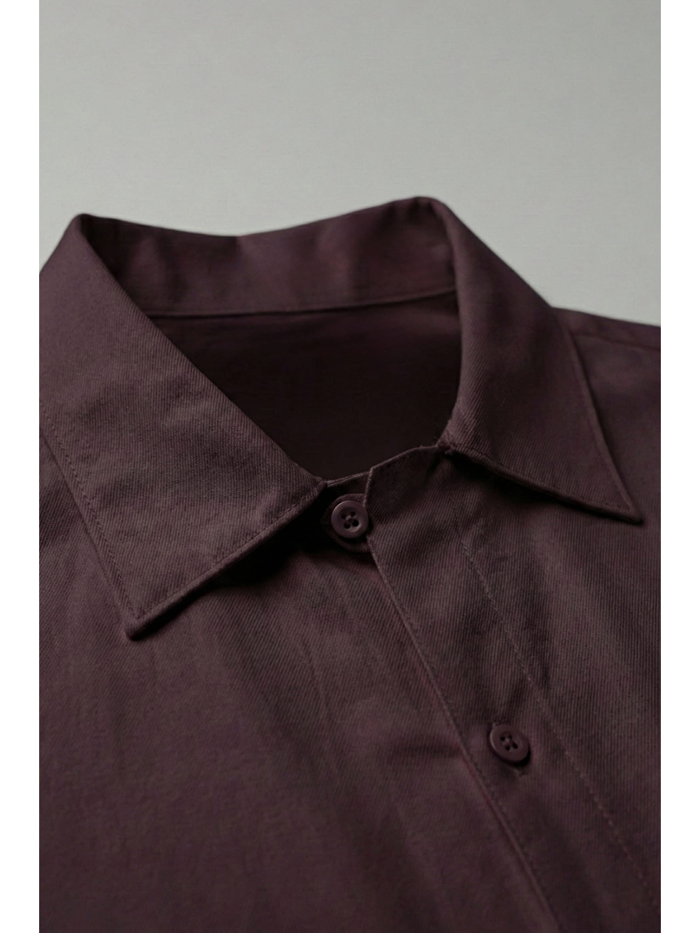 Erkek Relaxed Fit Uzun Kollu Basic Gömlek Mürdüm-2