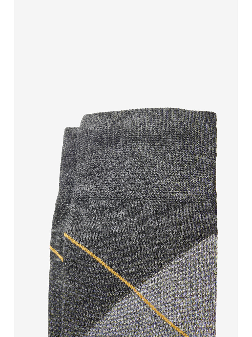 Erkek Antrasit-Gri Desenli Bambulu Soket Çorap-2