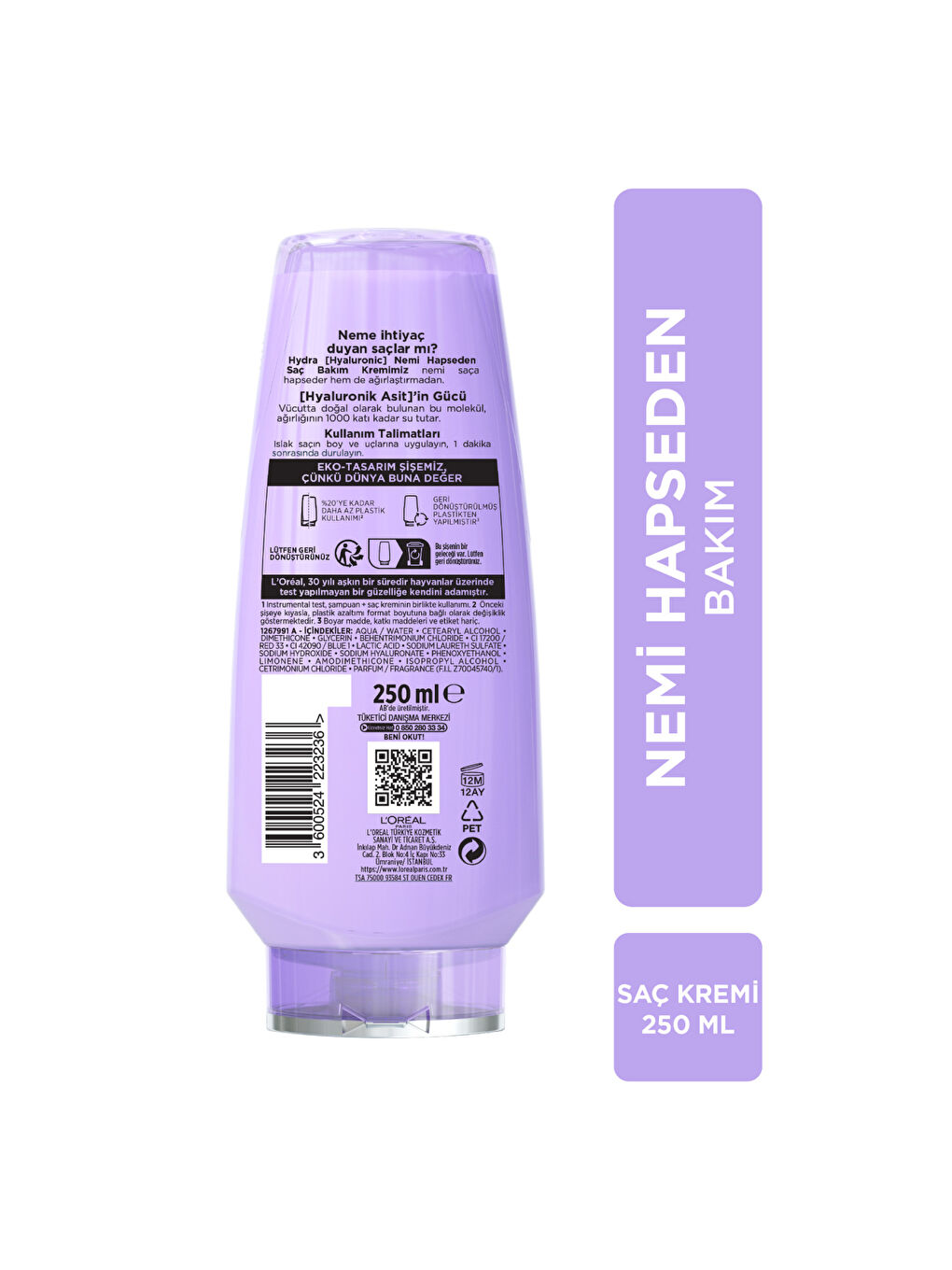 L'Oréal Paris Elseve Hydra [Hyaluronic] Nemi Hapseden Saç Bakım Kremi 250ml-5
