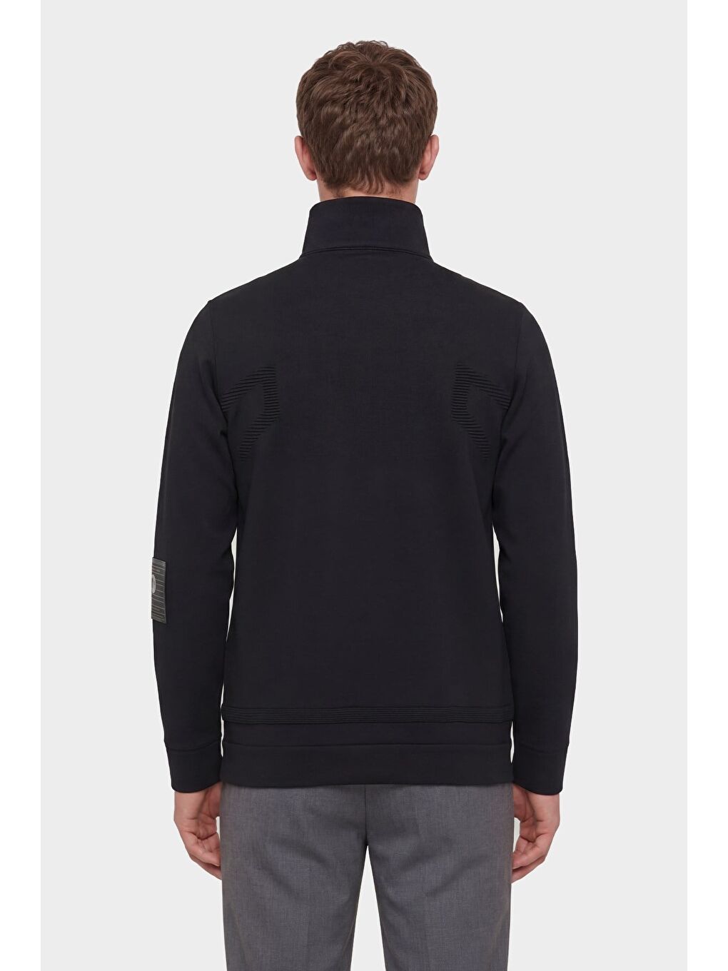 Giotelli Erkek Siyah Normal Kesim Regular Fit Yünlü Dokuma Fermuarlı Balıkçı Yaka Triko Kazak-3
