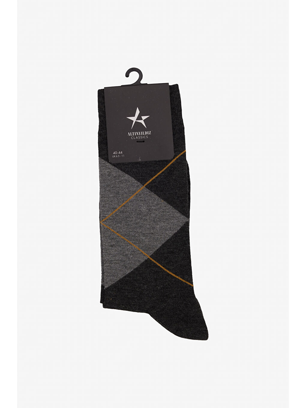 Erkek Antrasit-Gri Desenli Bambulu Soket Çorap-3