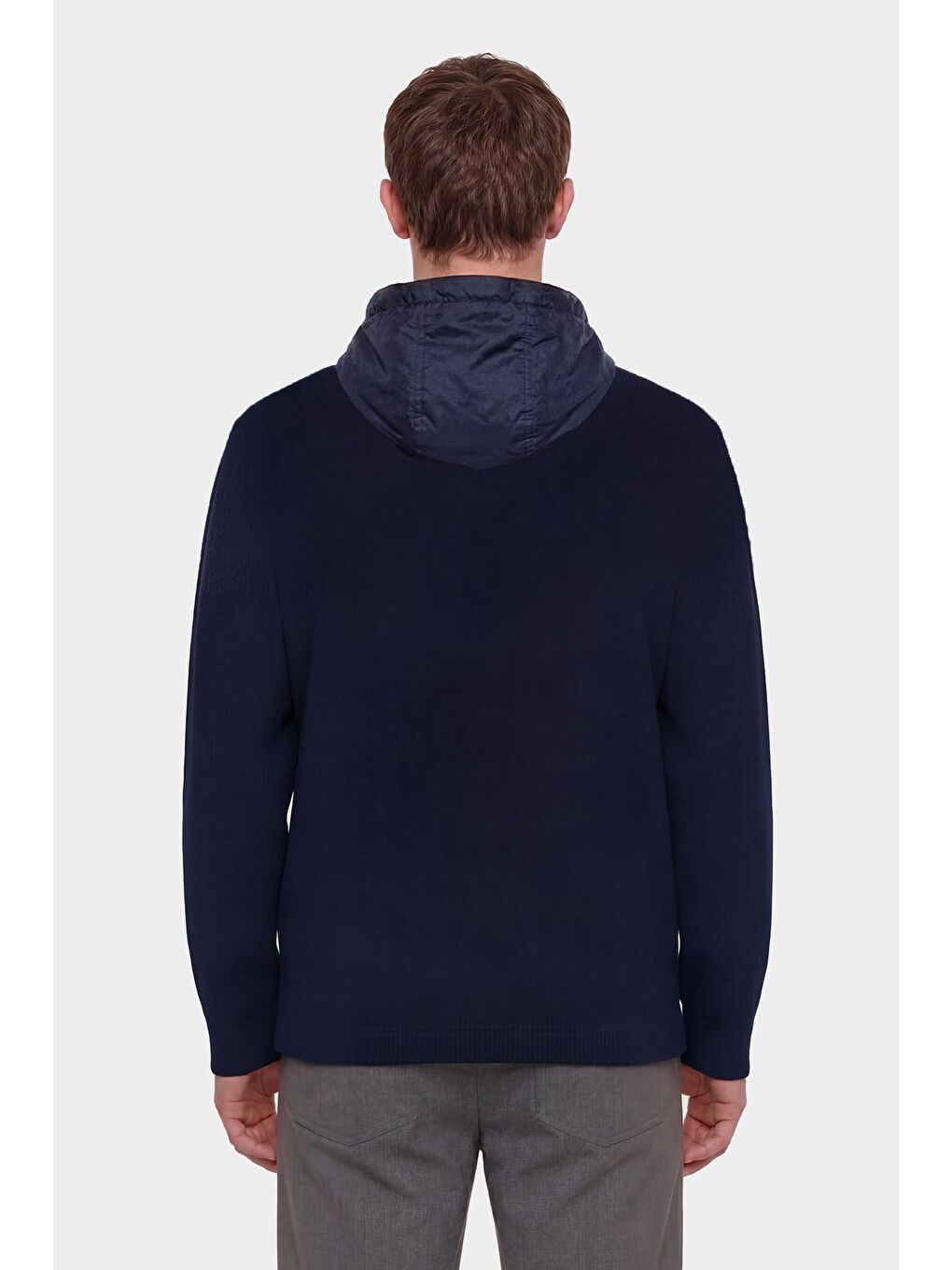 Giotelli Erkek Lacivert Normal Kesim Regular Fit Fleto Kapaklı Cep Kapüşonlu Sweatshirt-3