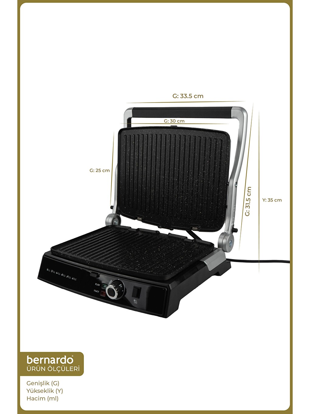 Ruby 2000w 6 Dilim Kapasiteli Çıkarılabilir Plakalı Izgara Ve Tost Makinesi Inox-1