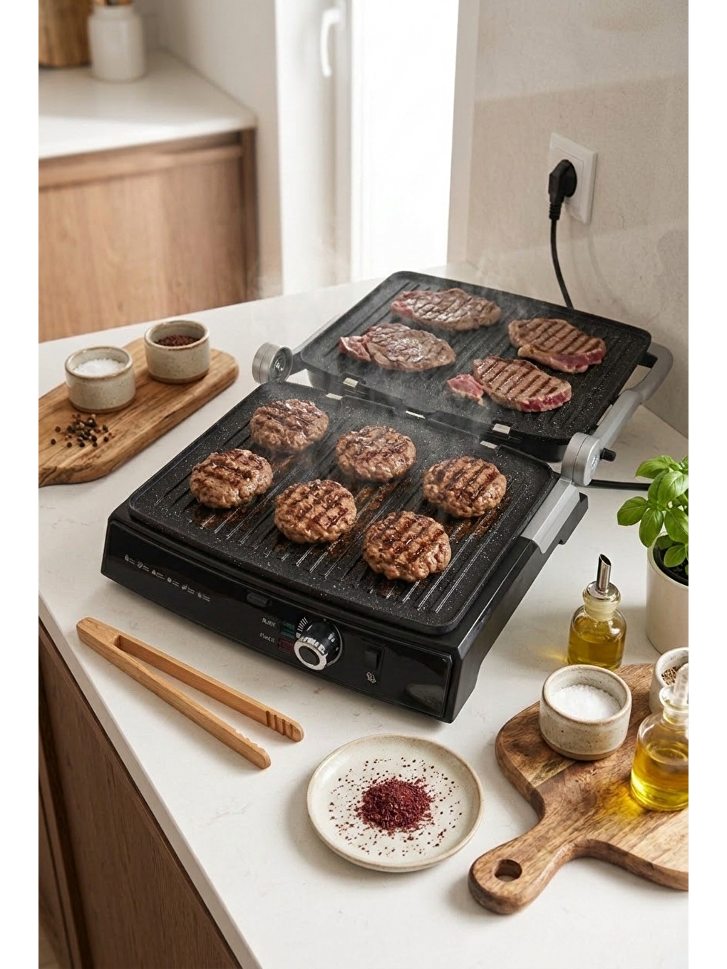 Ruby 2000w 6 Dilim Kapasiteli Çıkarılabilir Plakalı Izgara Ve Tost Makinesi Inox-4