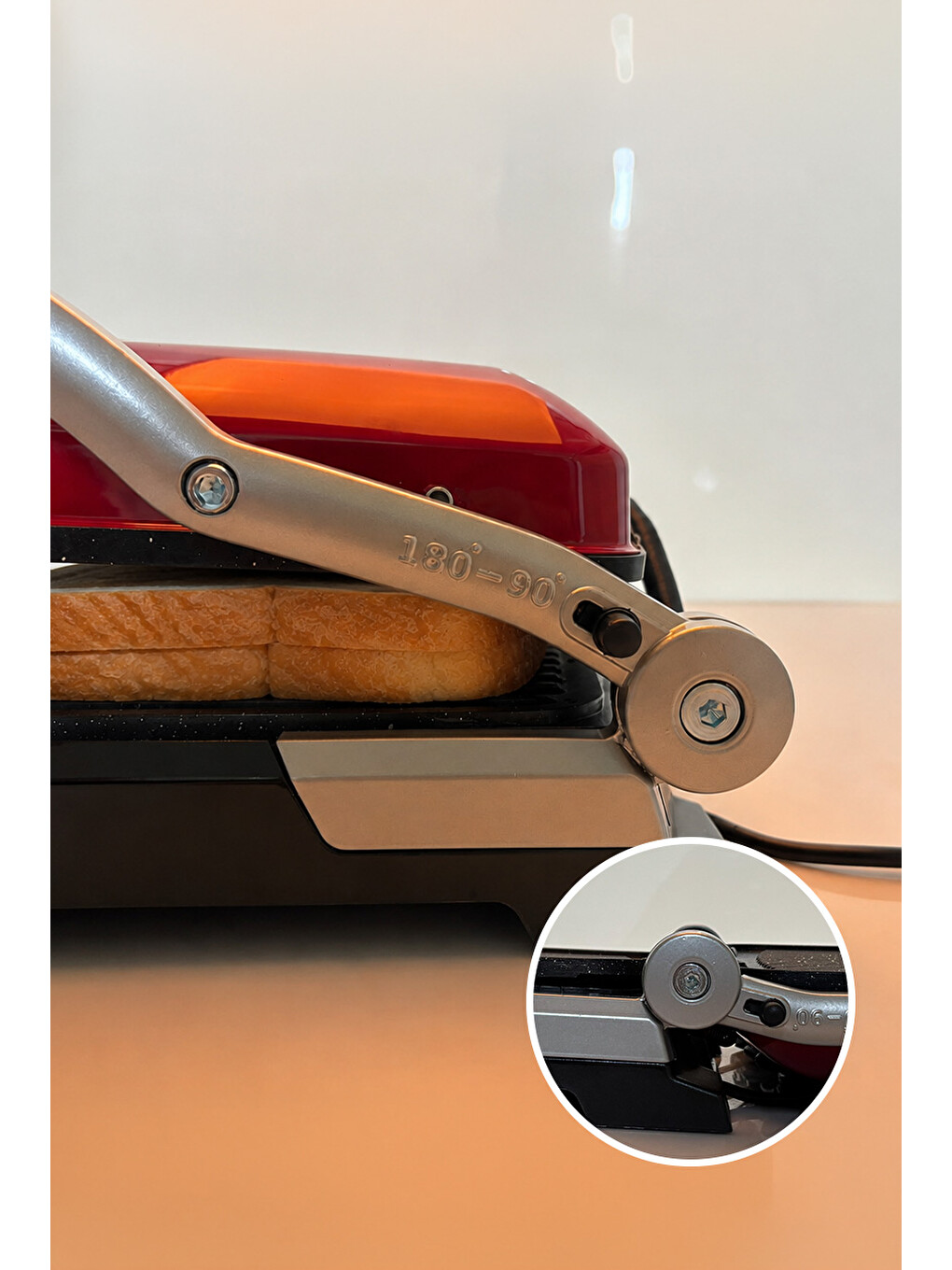 Ruby 2000w 6 Dilim Kapasiteli Çıkarılabilir Plakalı Izgara Ve Tost Makinesi Kırmızı-7