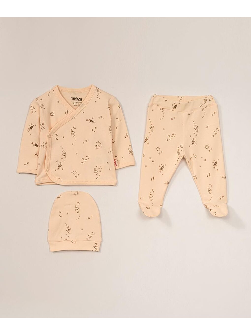 Karışık Galaxy Organik Tema Üçlü Zıbın Set