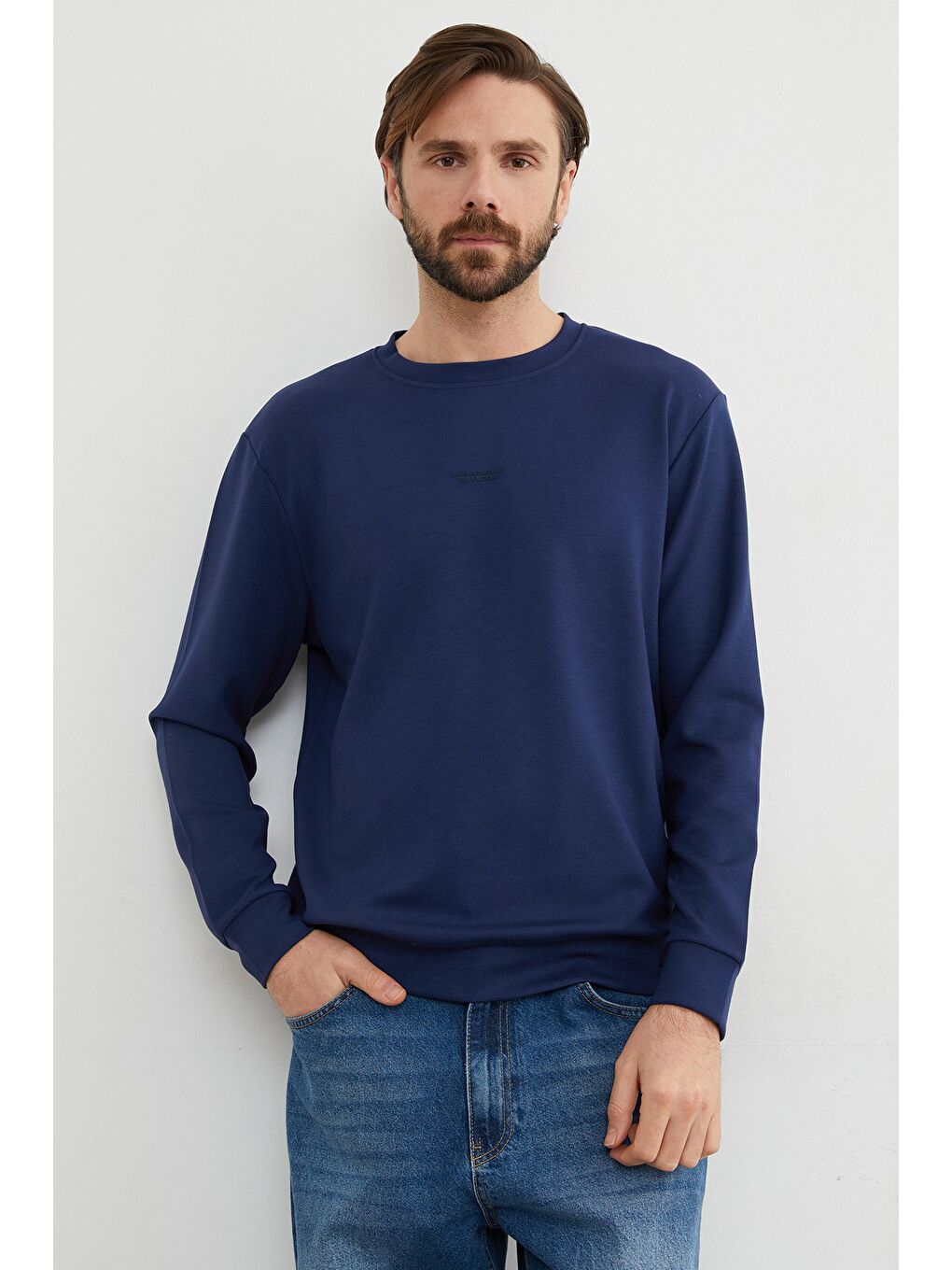 İndigo Basic Bisiklet Yaka Modal Kumaş Sweatshirt-2