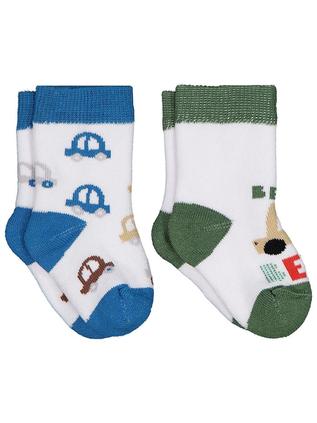 Beyaz Baby Beep Havlu 6- 2'li Bebek Erk Çorap Set - Standart-1