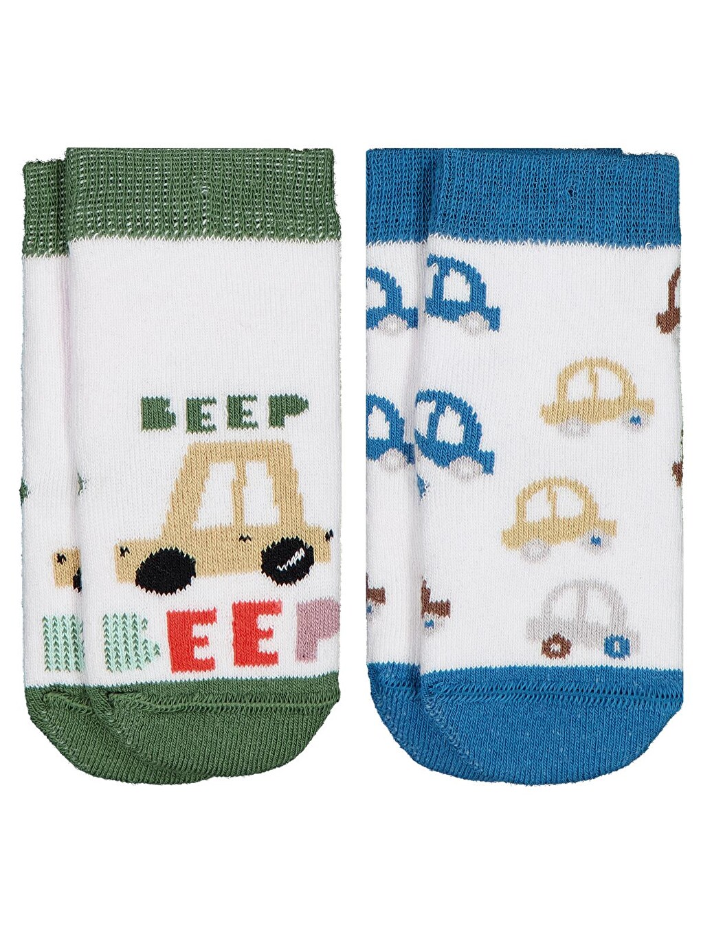 Beyaz Baby Beep Havlu 6- 2'li Bebek Erk Çorap Set - Standart-5