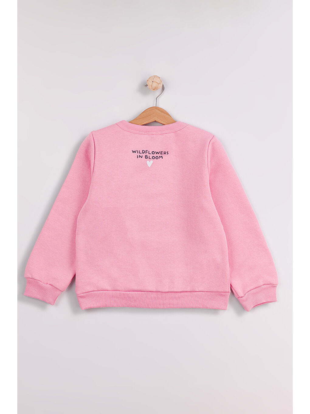 Pembe Kız Çocuk 2'li Paket Basic Sweatshirt-4