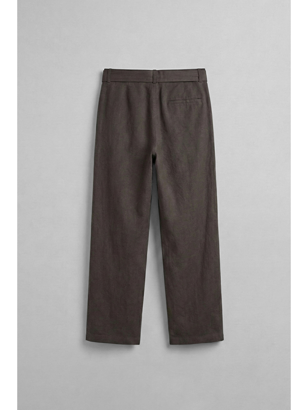 Erkek Baggy Kuşaklı Beli Lastikli Pamuklu Pantolon Kahverengi-1