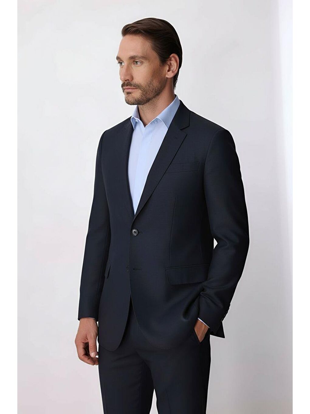 Erkek Lacivert Bari (4 Drop) Klasik Takım Elbise-4