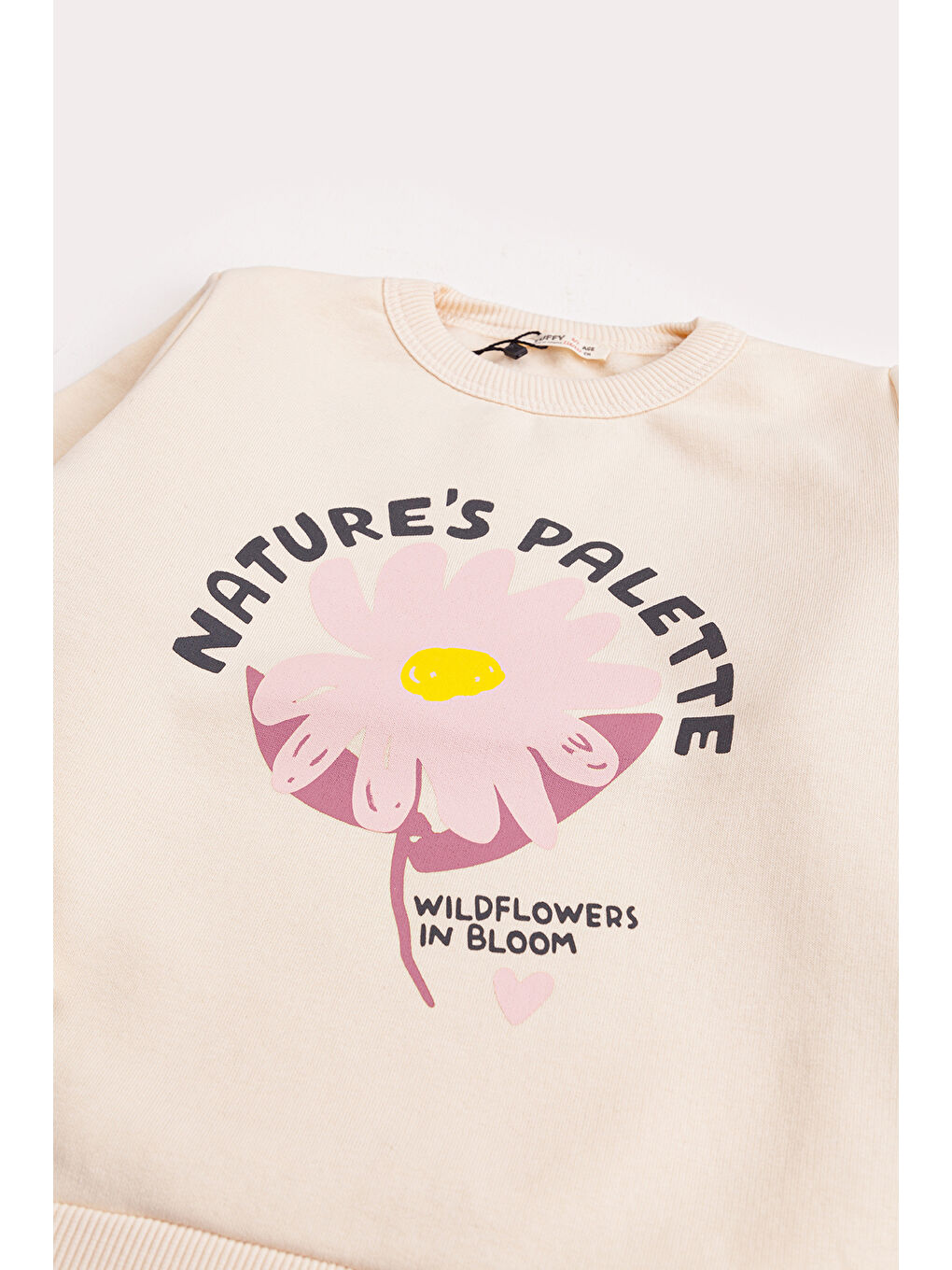 Ekru Kız Çocuk 2'li Paket Basic Sweatshirt-3