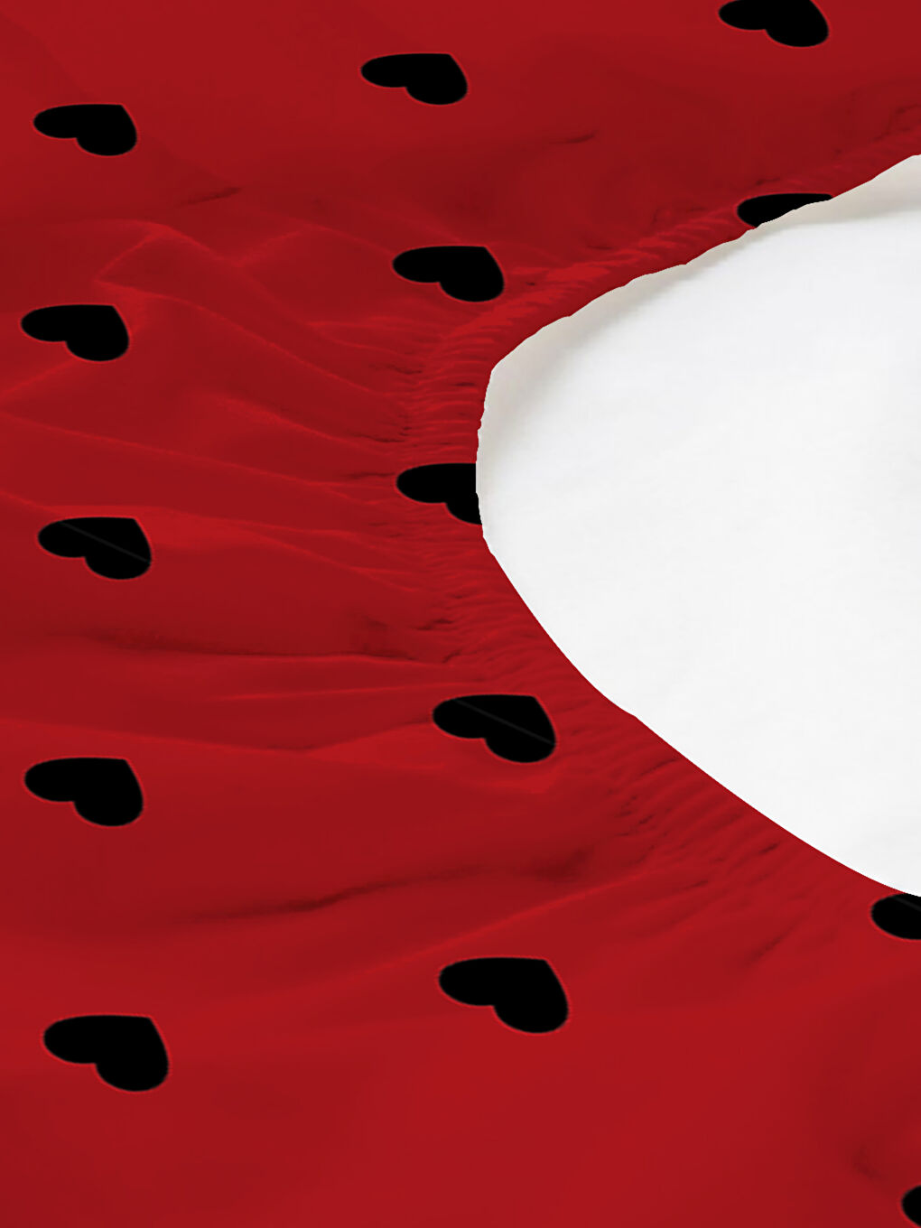 Karışık Kalp Desenli Baskılı 180x200 Çift Kişilik Lastikli Çarşaf Seti-1