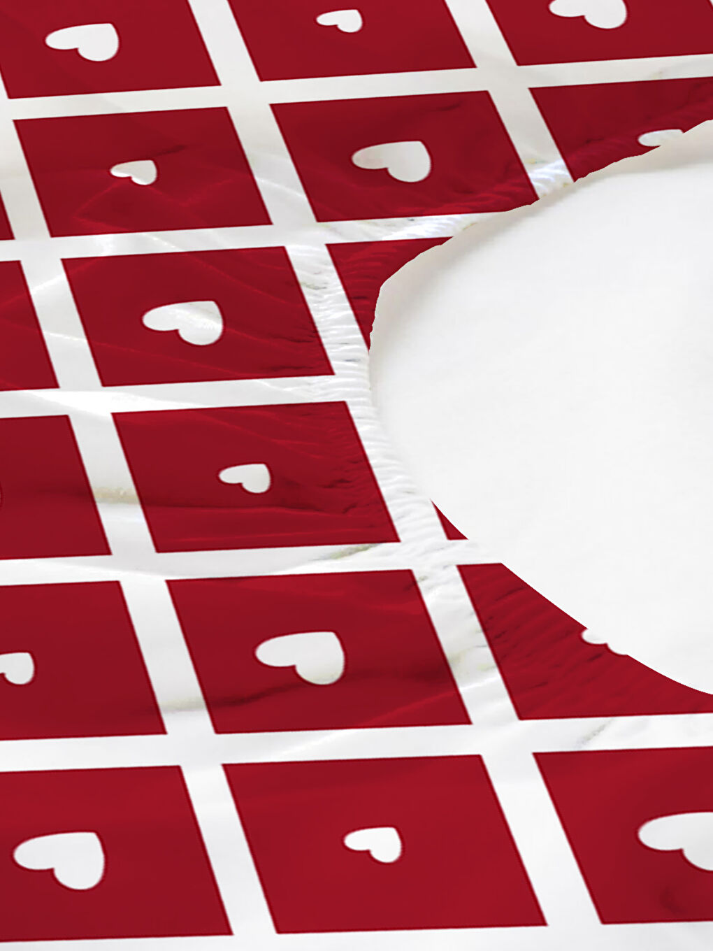 Karışık Kalp Desenli Baskılı 180x200 Çift Kişilik Lastikli Çarşaf Seti-1