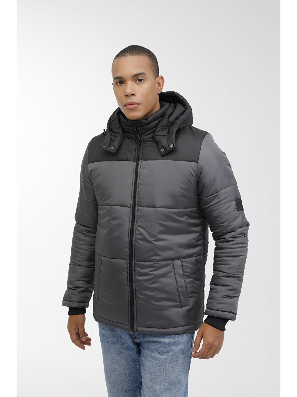 Kinetix Gri-Siyah ML ARNY-C COAT 3PR Gri Erkek Kısa Kaban