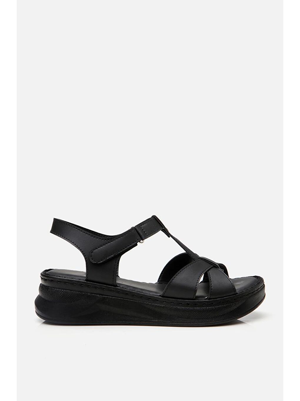 Kadın Siyah Comfort Düz Sandalet-2