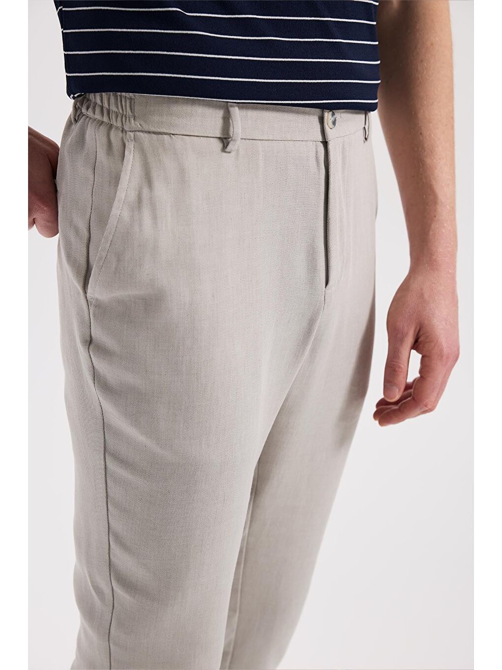 Gri Comfort Fit Beli Lastikli Jagger Pantolon-2