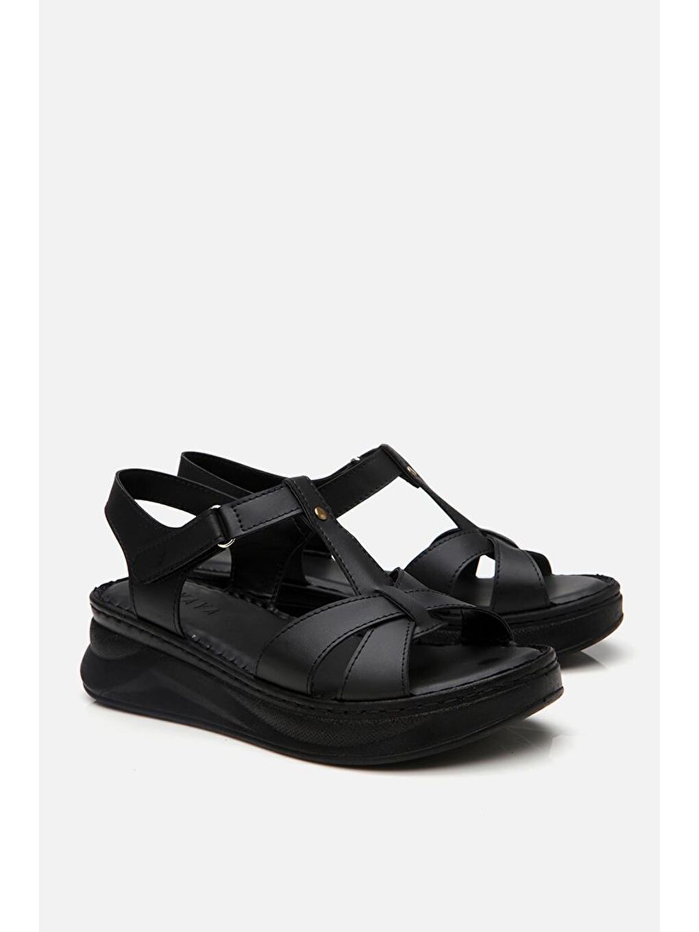 Kadın Siyah Comfort Düz Sandalet-3