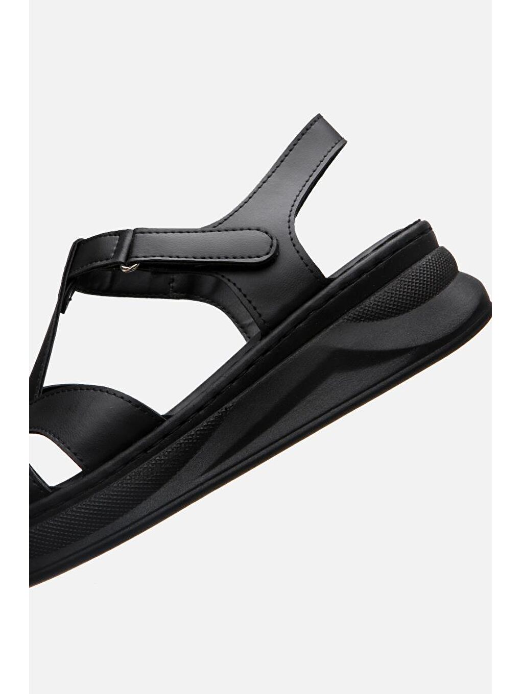 Kadın Siyah Comfort Düz Sandalet-6