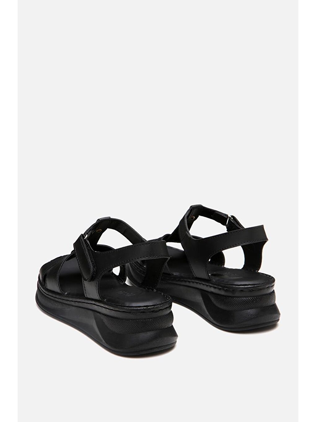 Kadın Siyah Comfort Düz Sandalet-7