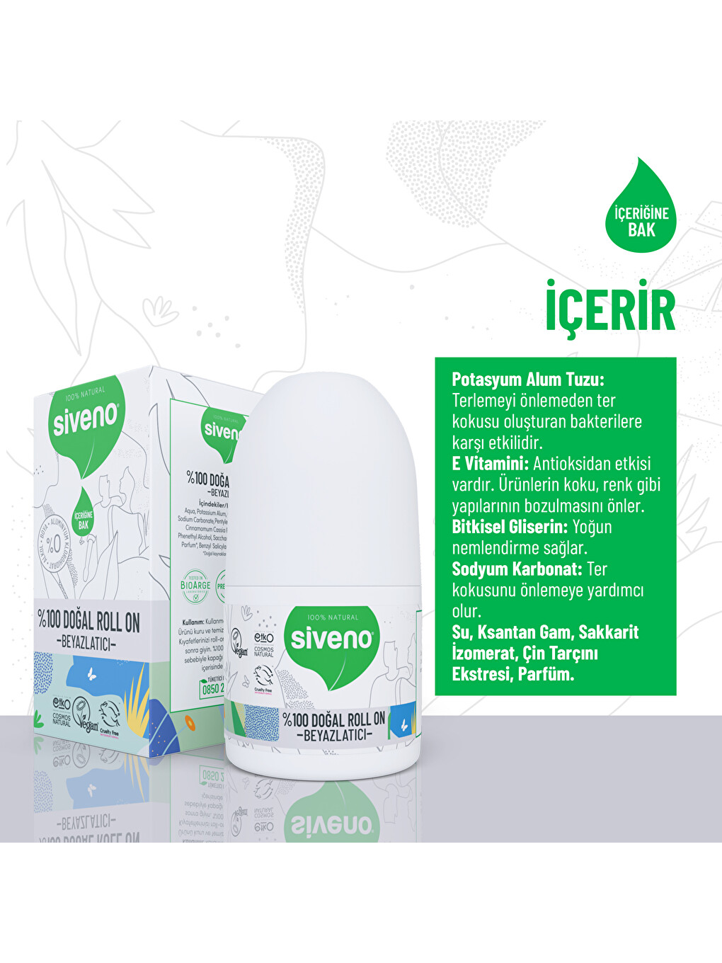 %100 Doğal Roll On Beyazlatıcı Etkili Deodorant Ter Kokusu Önleyici Bitkisel Leke Bırakmayan Vegan 5-3