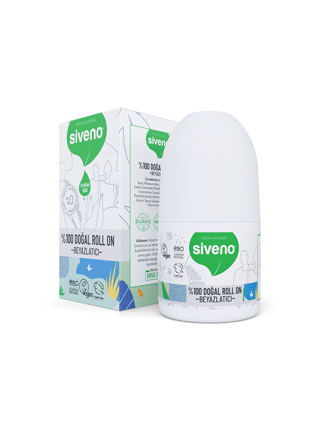 %100 Doğal Roll On Beyazlatıcı Etkili Deodorant Ter Kokusu Önleyici Bitkisel Leke Bırakmayan Vegan 5-6