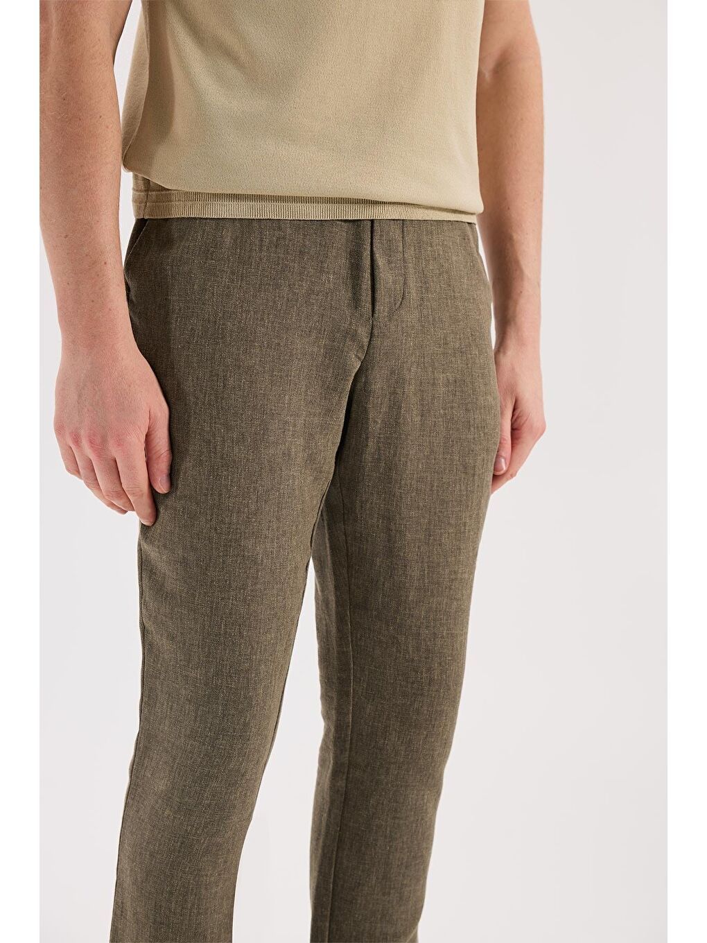 Haki Comfort Fit Beli Lastikli Jogger Pantolon-2