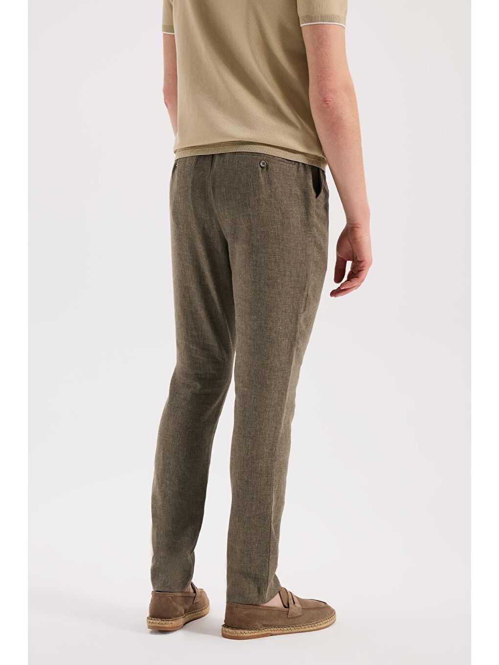 Haki Comfort Fit Beli Lastikli Jogger Pantolon-3