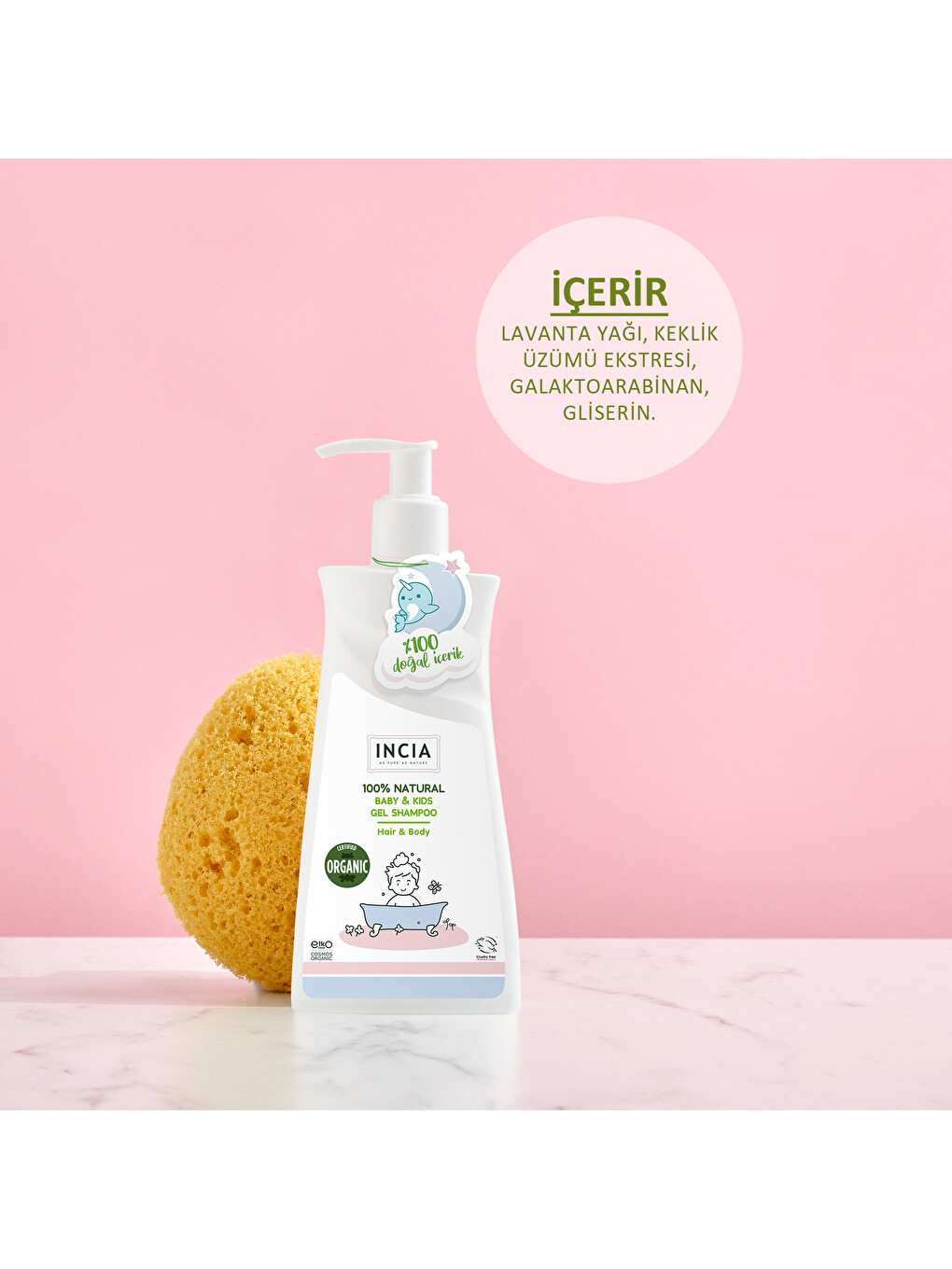 %100 Doğal Organik Sertifikalı Bebek Ve Çocuk Jel Şampuanı Saç Vücut Lavanta Konak Önleyici 350 Ml-2