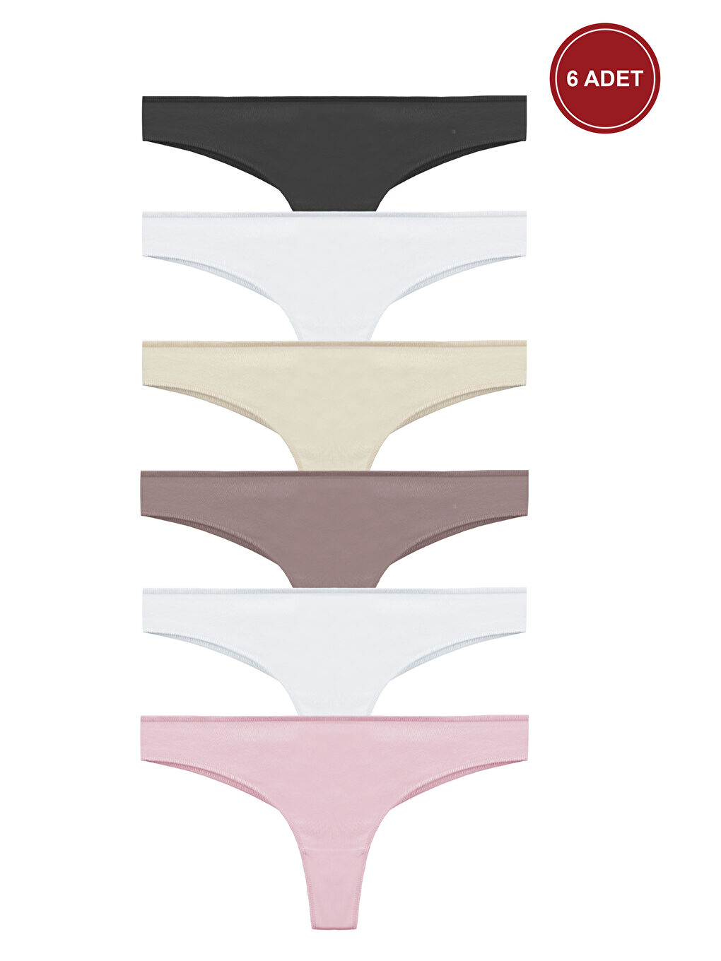 Siyah Kadın Pamuklu 6'lı Brazilian Külot