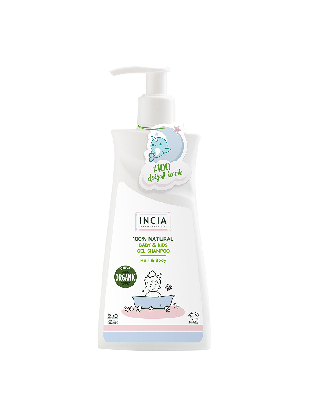 %100 Doğal Organik Sertifikalı Bebek Ve Çocuk Jel Şampuanı Saç Vücut Lavanta Konak Önleyici 350 Ml-6