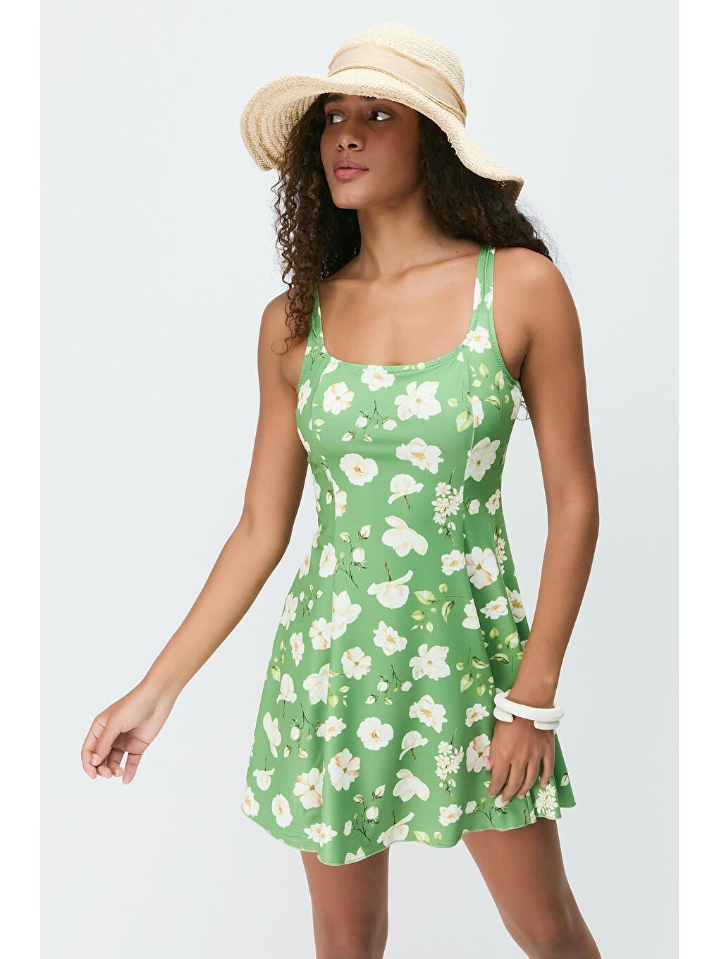 Elbise Mayo 7746 Yeşil/Sarı-1