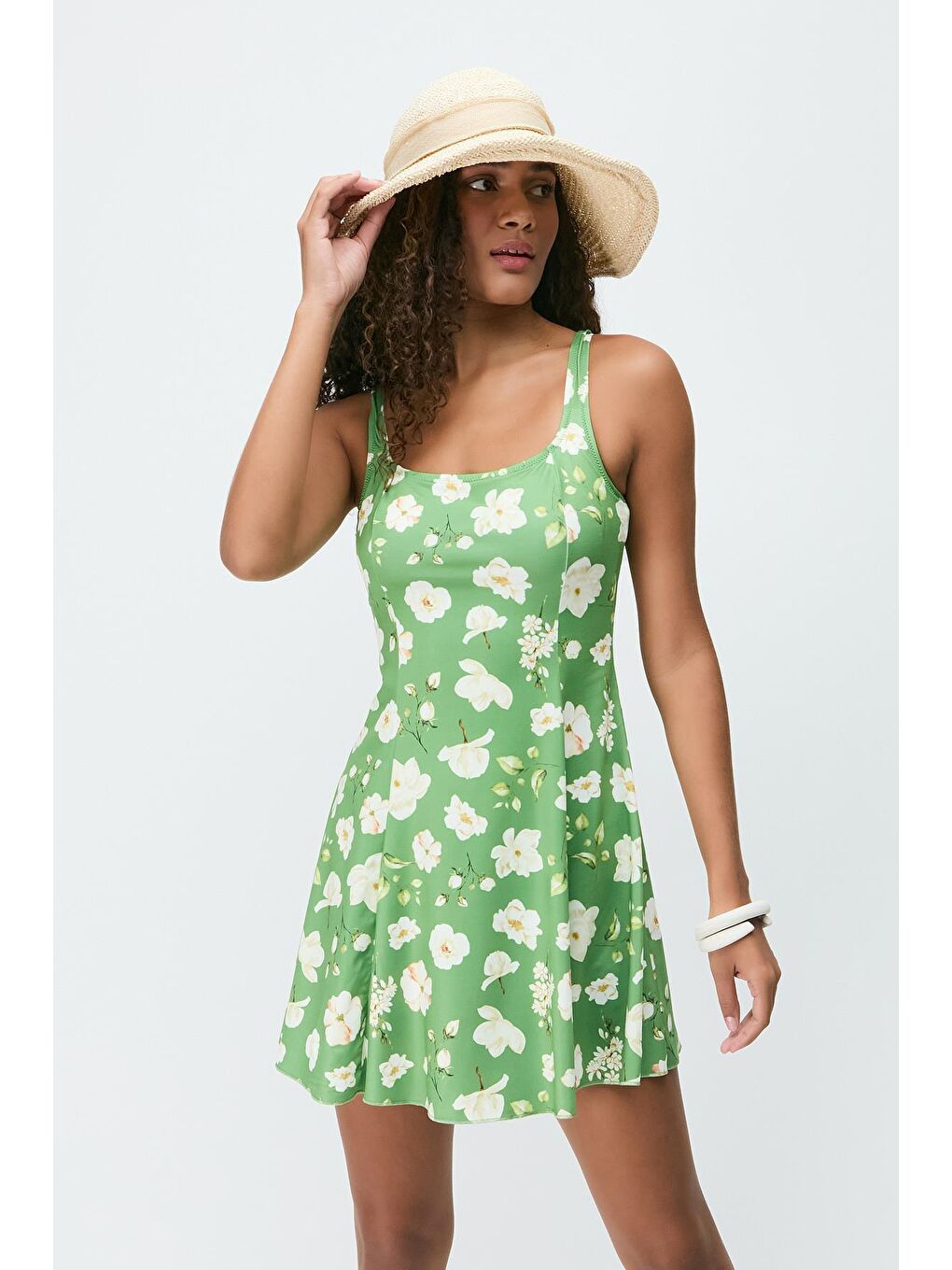 Elbise Mayo 7746 Yeşil/Sarı-2