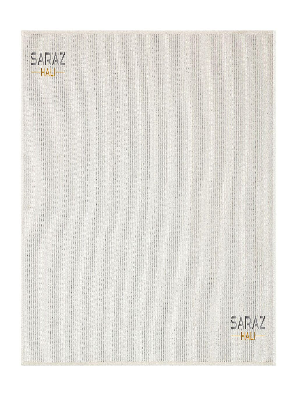 Saraz Halı Ekru Dizayn Şönil Kilim Krem 150x230 - 1