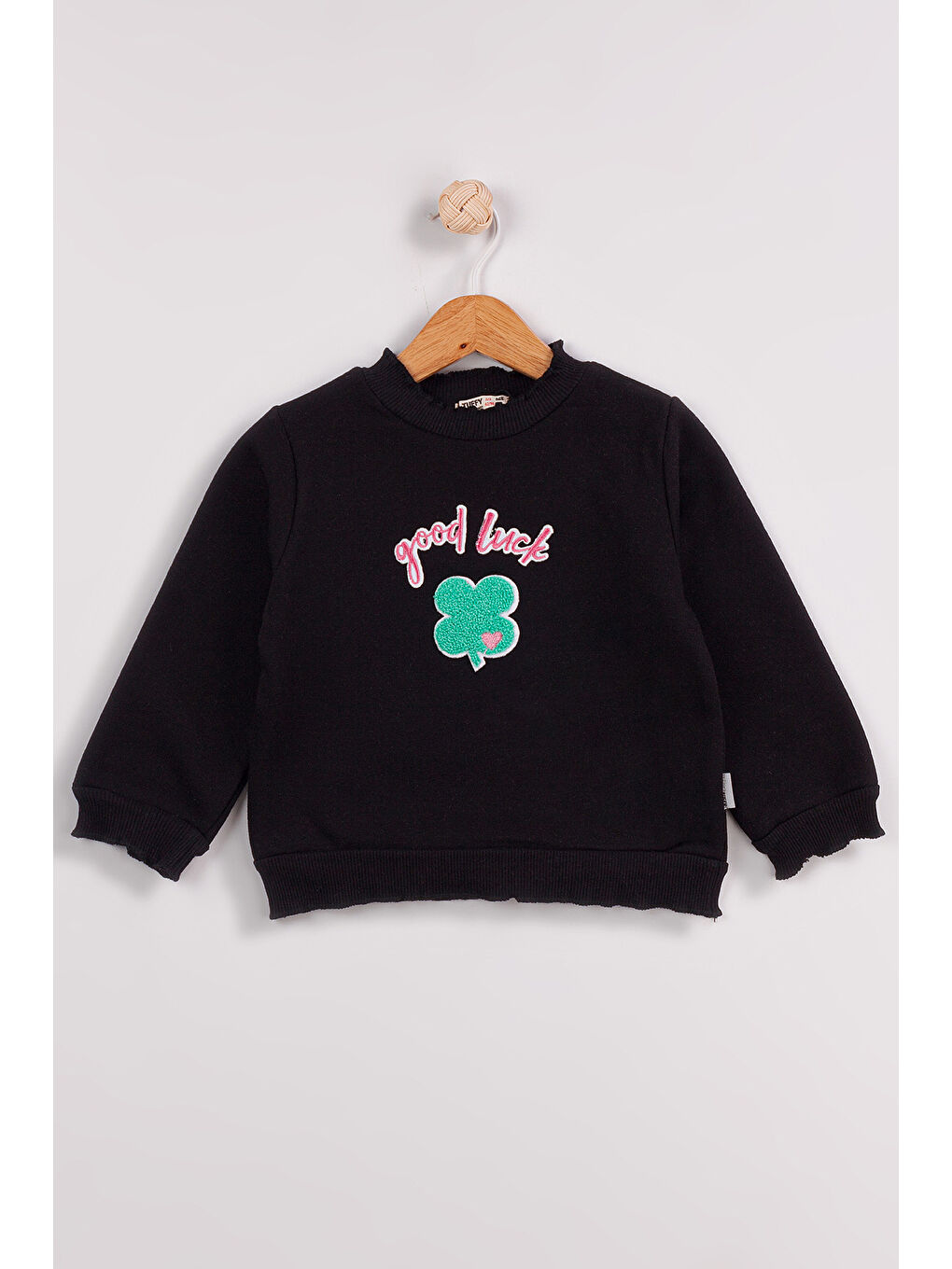 Siyah Kız Çocuk 2'li Paket Basic Sweatshirt-1